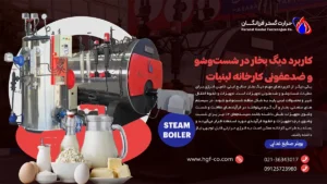 کاربرد دیگ بخار در شستوشو و ضدعفونی کارخانه لبنیات