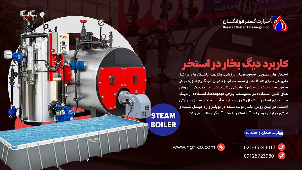 کاربرد دیگ بخار در استخر- بویلر حرارت گستر فرزانگان